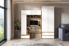 Стол компьютерный NN Мебель (МС Некст К) Дуб Золотой/Белый