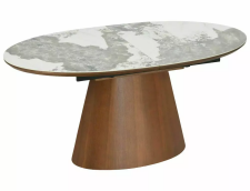 Стол обеденный SIGNAL MAROCCO Ceramic белый Pandoro/орех 160-200/90