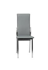 Стул ВВР Оскар серый/хром, экокожа