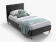 Кровать SIGNAL AZURRO Velvet Bluvel 14 серый/дуб 90/200