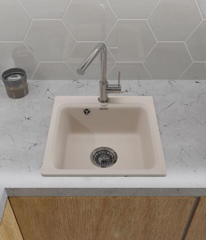 Кухонная мойка GRANFEST SMART SM-430 белый + сифон