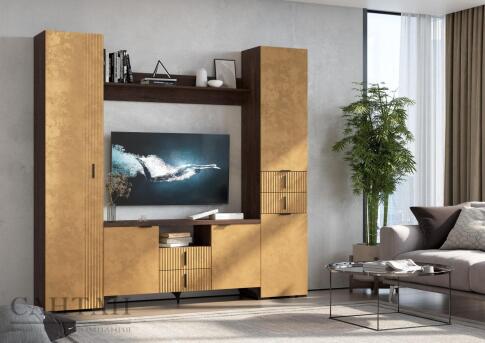 Шкаф САНТАН Шер ШК-3316 Дуб апрель темный/Лофт Голдэн Пэлас