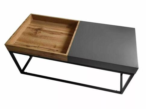 Стол журнальный SIGNAL LUNARIA дуб артизан/антрацит/черный мат 110/50