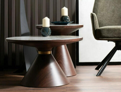 Стол журнальный SIGNAL NAPA A белый/коричневый, 70/43