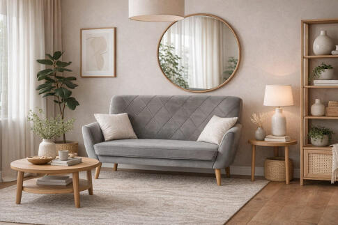 Диван SIGNAL KIER 2 Velvet Bluvel 14 серый/бук