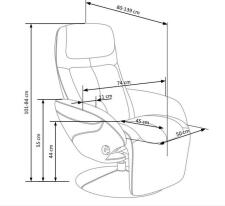 Кресло HALMAR OPTIMA серый/серый