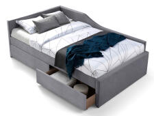 Кровать SIGNAL ELIOT Velvet tap. 142 серый, 120/200