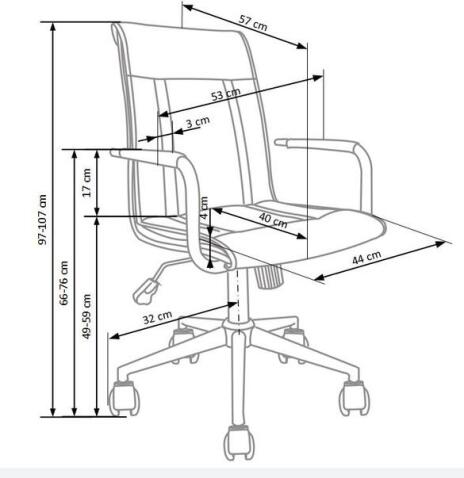 Кресло компьютерное HALMAR PORTO 2 белый/хром