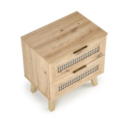 Тумба прикроватная HALMAR BORNEO SN-1 дуб артизан/черный