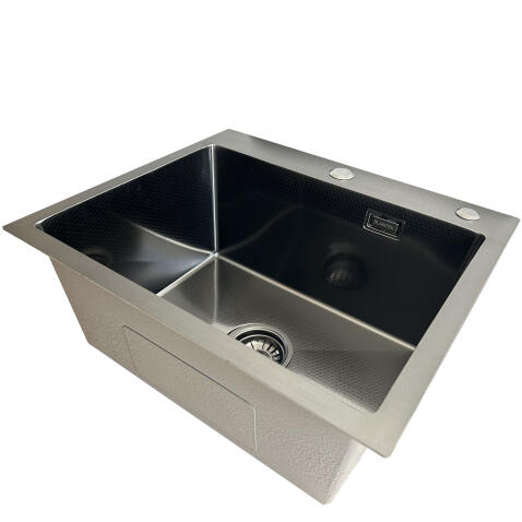 Кухонная мойка из нержавейки BLANTEK LS-5044HN Honeycomb Nano black