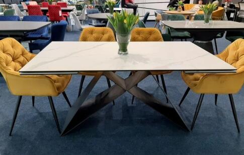 Стол обеденный SIGNAL WESTIN III Ceramic 160 белый/черный матовый 160-240/90