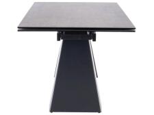 Стол обеденный SIGNAL SALVADORE Ceramic серый мрамор/черный мат 160-240/90