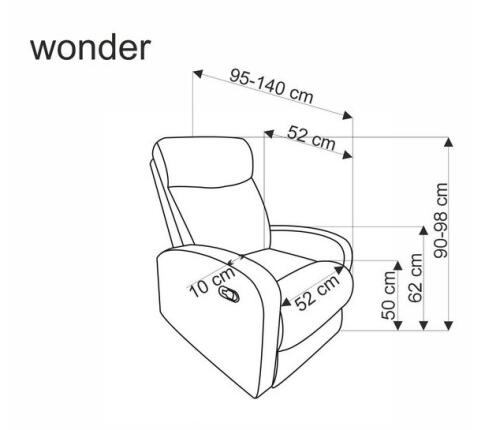 Кресло HALMAR WONDER раскладное, черный