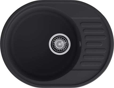 Кухонная мойка GRANFEST QUARZ Z-58 черный + сифон