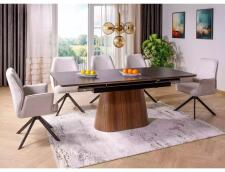 Стол обеденный SIGNAL MONACO черный/орех 160-200/90