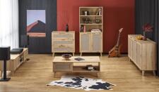 Тумба под теле/видео аппаратуру HALMAR BORNEO RTV-1 дуб артизан/черный