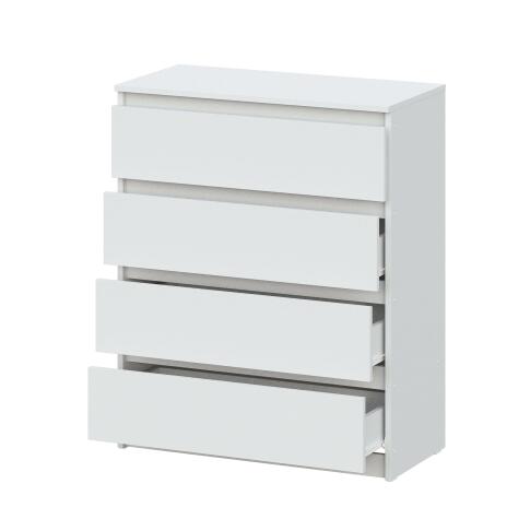 Комод NN Мебель (МС Денвер К) Белый, 4 ящ. SAFE