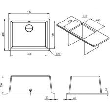 Мойка ZORG Fast 44 PREMIUM black metallic
