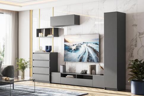 Тумба для ТВ NN Мебель (МС Денвер К) Графит серый