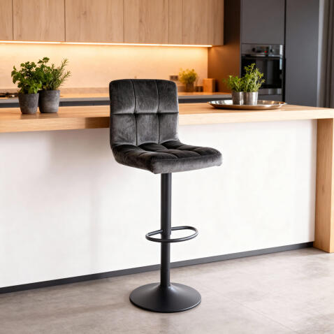 Стул барный SIGNAL C105 Velvet Bluvel 19 черный/черный