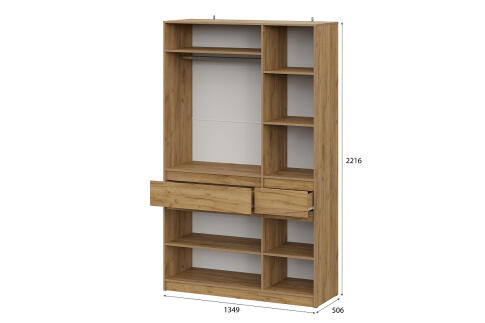 Шкаф NN Мебель (МС Авиньон К) Дуб Крафт Золотой/Графит серый, трехстворчатый