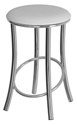 Табурет ВВР Сфера Белый Крокодил/хром, экокожа