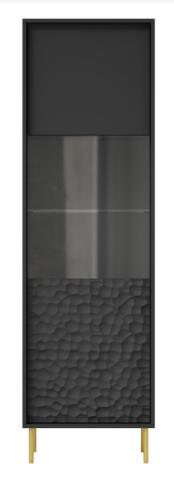 Шкаф-витрина HALMAR BULLET W-1 черный/золотой