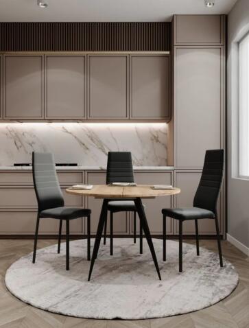 Стол ВВР Элип Дуб крафт золотой/черный конус, ЛДСП