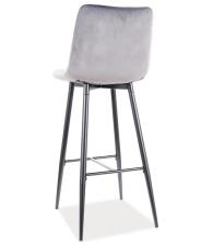 Стул барный SIGNAL CHIC H-1 Velvet Bluvel 14 серый/черный