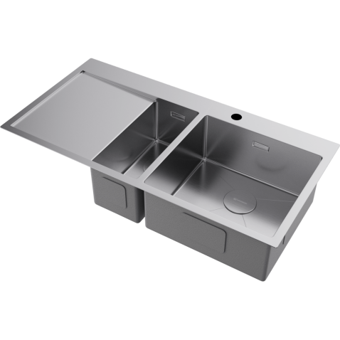 Кухонная мойка из нержавейки Omoikiri Akisame 100-2-IN-R нержавеющая сталь