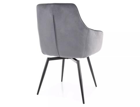 Стул SIGNAL MARLO Velvet Bluvel 14 серый/черный, поворотный