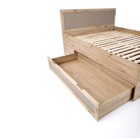 Кровать HALMAR BORNEO LOZ-160 дуб артизан/черный, 160/200