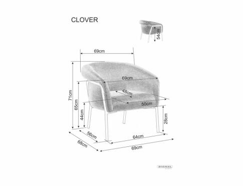 Кресло SIGNAL CLOVER Brego 68 карри/черный