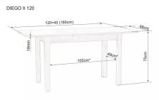 Стол обеденный SIGNAL DIEGO II дуб сонома/дуб сонома 120-160/68