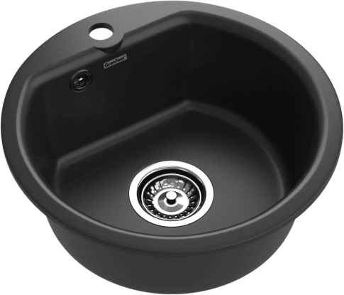 Кухонная мойка GRANFEST SMART SM-435 черный + сифон