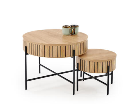 Комплект HALMAR DANTE (2 стола журнальных) натуральный/черный