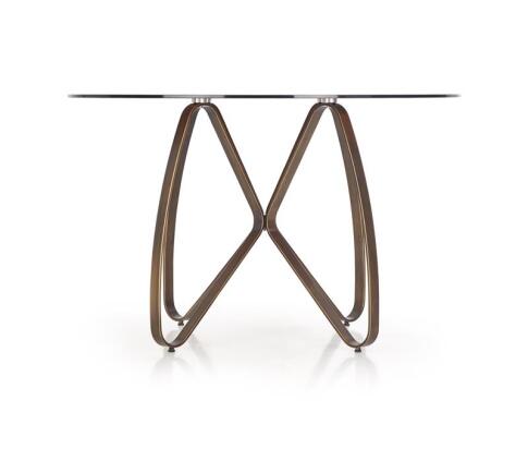 Стол обеденный HALMAR LUNGO коричневый/античное золото 120