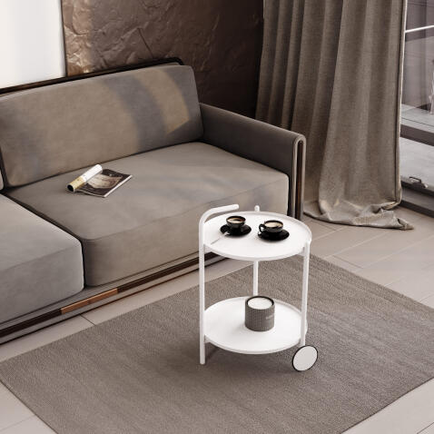 Стол журнальный Sheffilton SHT-CT60 белый муар/белый