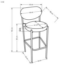 Стул барный HALMAR H108 серый