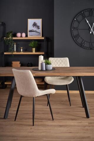 Стол обеденный HALMAR BERLIN орех/черный 160-220/85