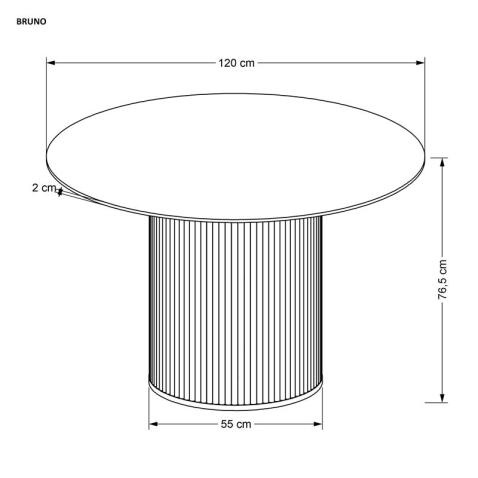 Стол обеденный HALMAR BRUNO белый мрамор/ореховый 120