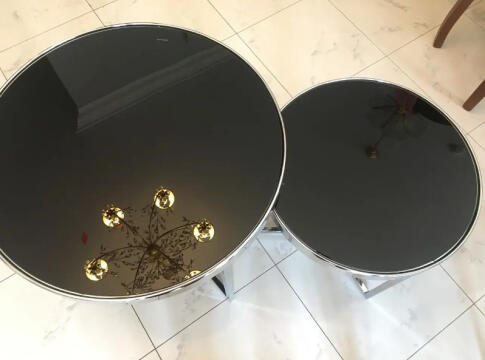 Комплект SIGNAL DELIA II (2 стола журнальных) черный/хром, 60/52