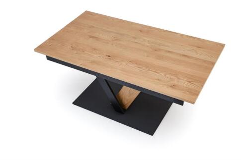 Стол обеденный HALMAR FANIS натуральный/черный 160-220/90