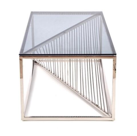 Стол журнальный HALMAR INFINITY дымчатый/хром, 120/60/45