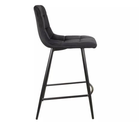 Стул барный SIGNAL MILA H-2 Velvet Bluvel 19 черный/черный мат