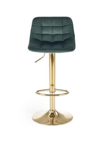 Стул барный HALMAR H120 темно-зеленый/золотой