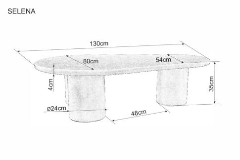 Стол журнальный SIGNAL SELENA экрю 130/80