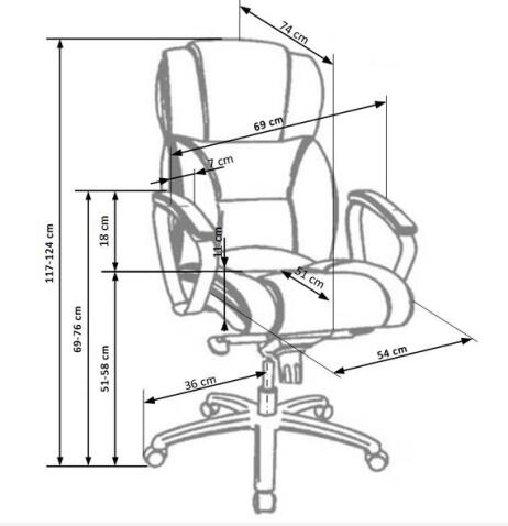 Кресло компьютерное HALMAR FOSTER светло-коричневый/хром