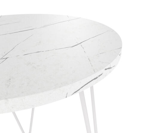 Стол журнальный Sheffilton SHT-CT79 белый мрамор/белый муар