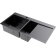 Кухонная мойка из нержавейки Omoikiri Akisame 100-2-GM-L вороненая сталь